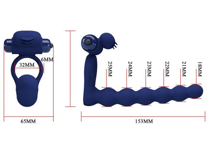 PRETTY LOVE - AJMAL VIBRATING RING WITH PLUG BLUE