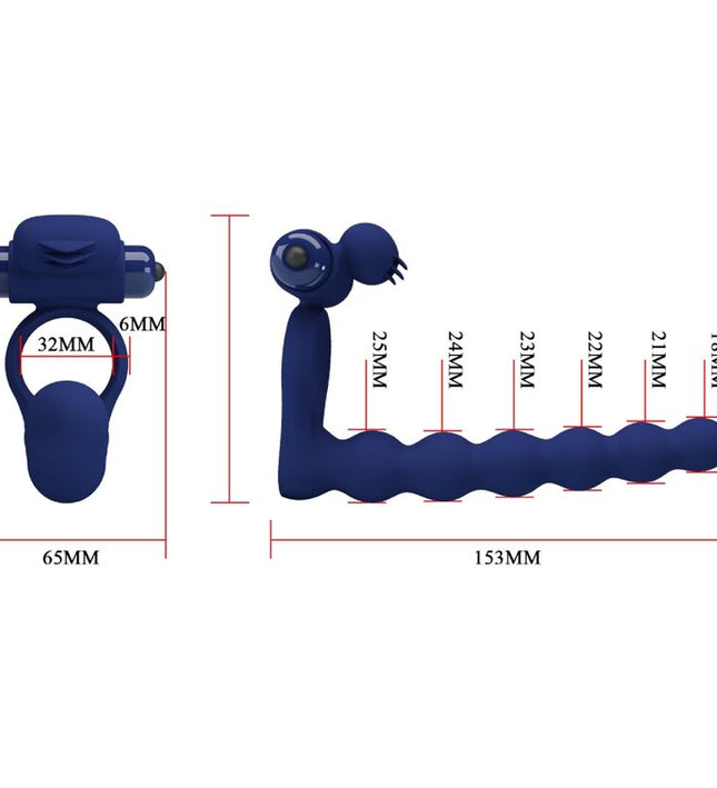 PRETTY LOVE - AJMAL VIBRATING RING WITH PLUG BLUE