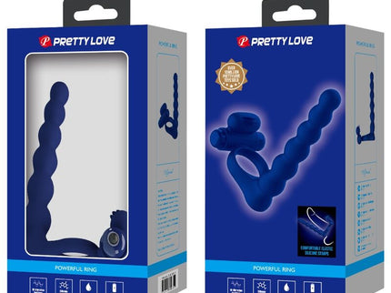 PRETTY LOVE - AJMAL VIBRATING RING WITH PLUG BLUE