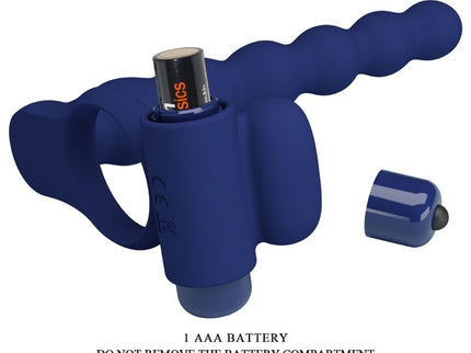 PRETTY LOVE - AJMAL VIBRATING RING WITH PLUG BLUE