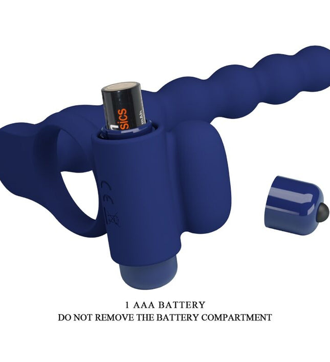 PRETTY LOVE - AJMAL VIBRATING RING WITH PLUG BLUE