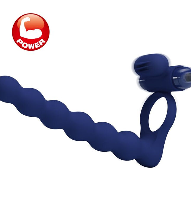 PRETTY LOVE - AJMAL VIBRATING RING WITH PLUG BLUE