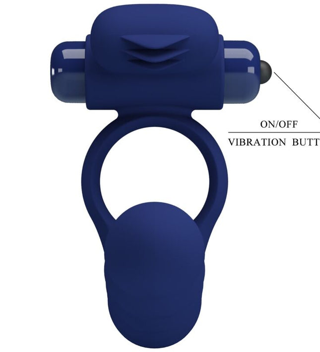 PRETTY LOVE - AJMAL VIBRATING RING WITH PLUG BLUE