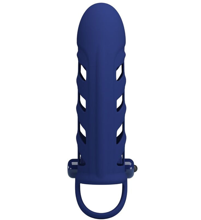 PRETTY LOVE - ALTAF VIBRATOR RING WITH SILICONE SHEATH BLUE