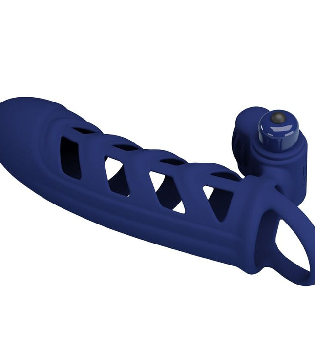 PRETTY LOVE - ALTAF VIBRATOR RING WITH SILICONE SHEATH BLUE