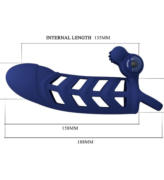 PRETTY LOVE - ALTAF VIBRATOR RING WITH SILICONE SHEATH BLUE