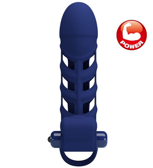 PRETTY LOVE - ALTAF VIBRATOR RING WITH SILICONE SHEATH BLUE