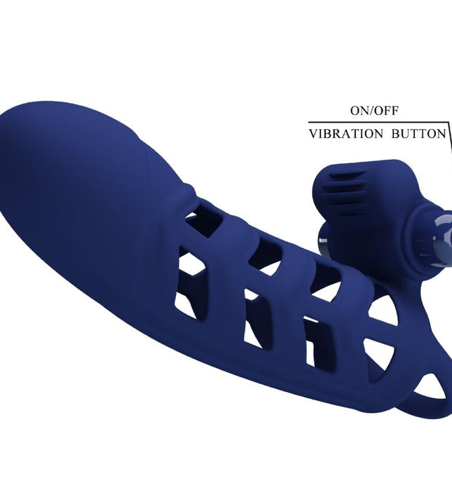 PRETTY LOVE - ALTAF VIBRATOR RING WITH SILICONE SHEATH BLUE