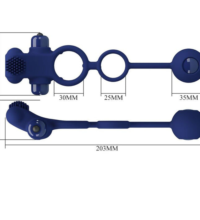 PRETTY LOVE - REMINGTON DOUBLE VIBRATING RING WITH PLUG BLUE