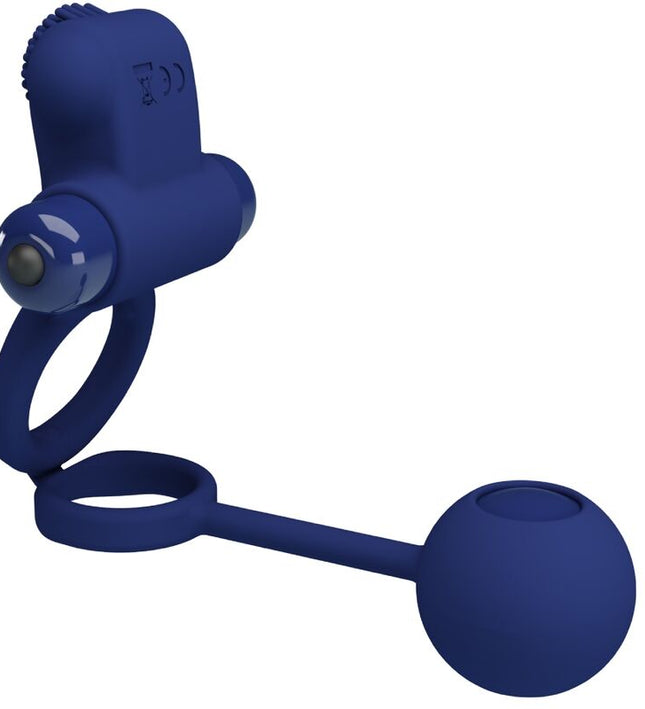 PRETTY LOVE - REMINGTON DOUBLE VIBRATING RING WITH PLUG BLUE