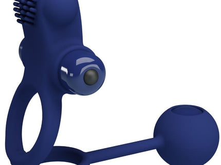 PRETTY LOVE - REMINGTON DOUBLE VIBRATING RING WITH PLUG BLUE