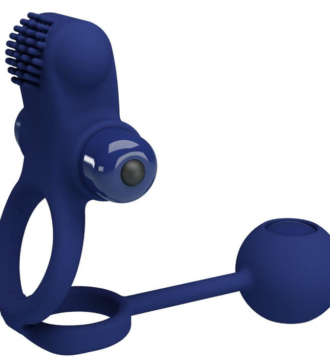 PRETTY LOVE - REMINGTON DOUBLE VIBRATING RING WITH PLUG BLUE