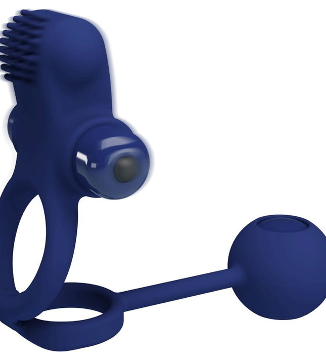 PRETTY LOVE - REMINGTON DOUBLE VIBRATING RING WITH PLUG BLUE