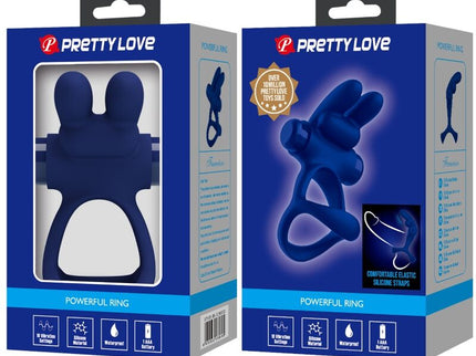 PRETTY LOVE - FRANCISCO DOUBLE VIBRATING RING RABBIT BLUE