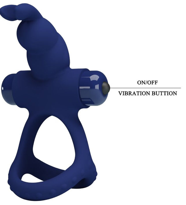 PRETTY LOVE - LUCHITO DOUBLE VIBRATING RING RABBIT BLUE