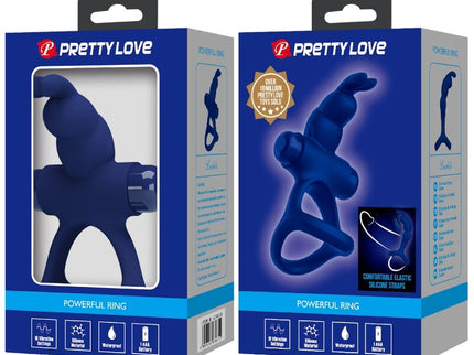 PRETTY LOVE - LUCHITO DOUBLE VIBRATING RING RABBIT BLUE