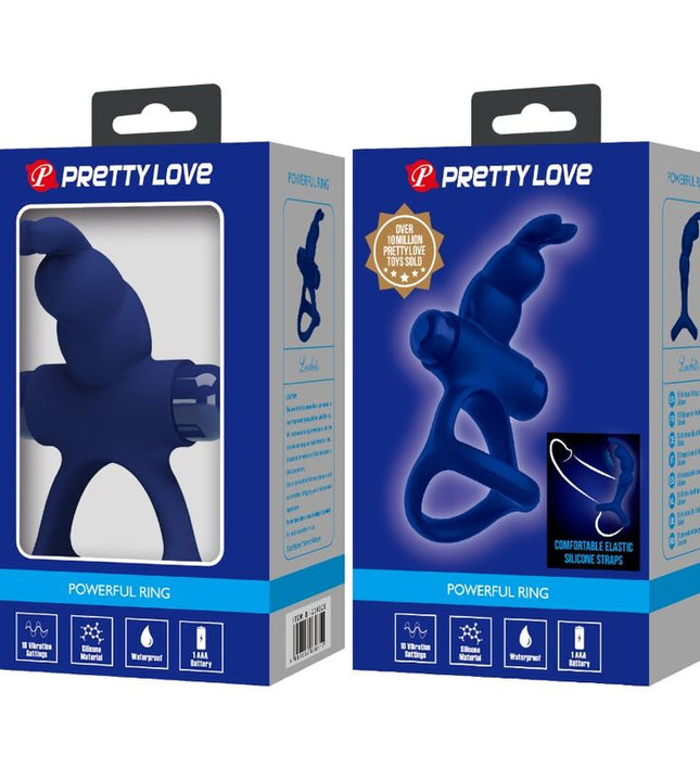 PRETTY LOVE - LUCHITO DOUBLE VIBRATING RING RABBIT BLUE