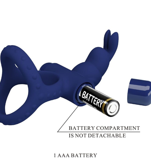 PRETTY LOVE - LUCHITO DOUBLE VIBRATING RING RABBIT BLUE