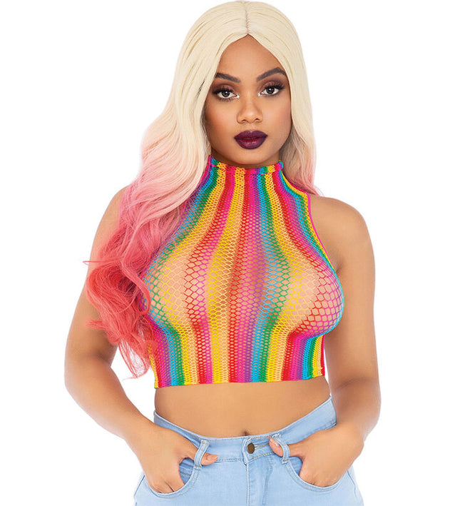 LEG AVENUE - MULTICOLOR NET TOP