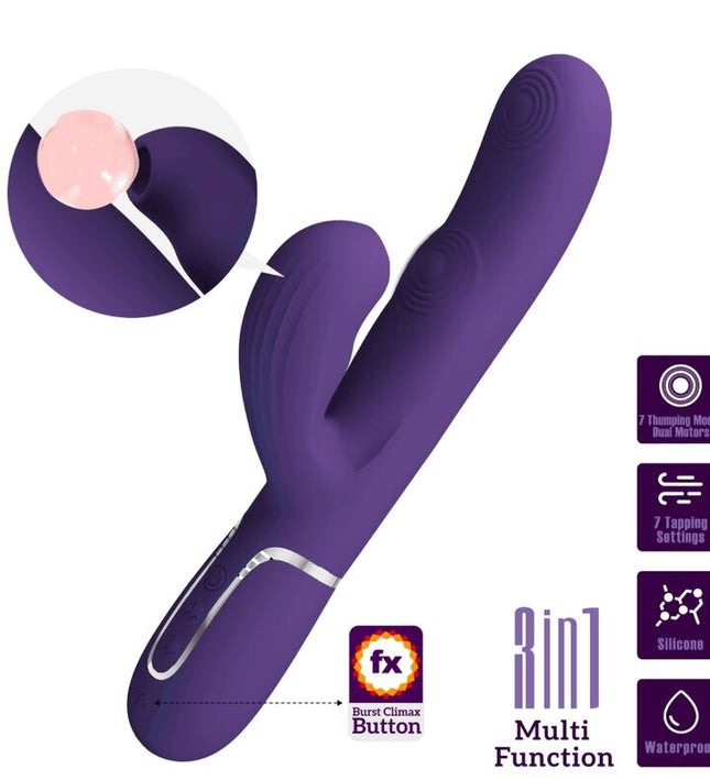 PRETTY LOVE - PERLITA G-SPOT VIBRATOR 3 IN 1 MULTIFUNCTION PURPLE