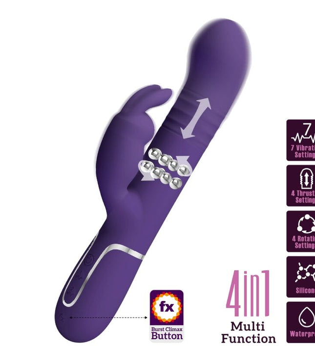 PRETTY LOVE - COALE RABBIT VIBRATOR 4 IN 1 PURPLE
