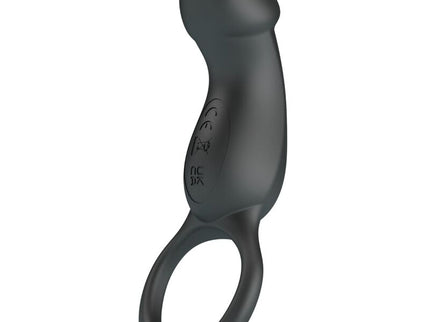 PRETTY LOVE - TRAE VIBRATING BLACK RING WITH STIMULATOR