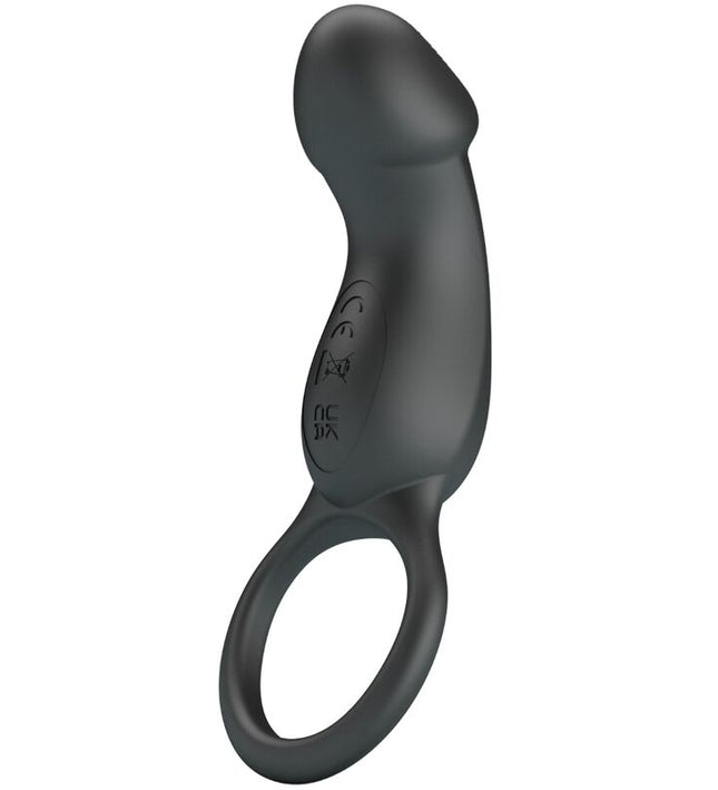 PRETTY LOVE - TRAE VIBRATING BLACK RING WITH STIMULATOR