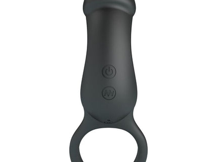 PRETTY LOVE - TRAE VIBRATING BLACK RING WITH STIMULATOR