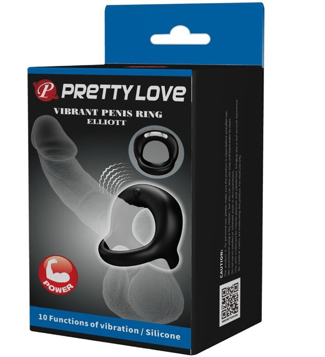 PRETTY LOVE - ELLIOTT  BLACK VIBRATOR RING
