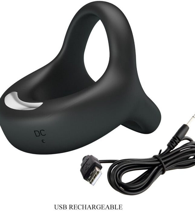 PRETTY LOVE - ELLIOTT  BLACK VIBRATOR RING