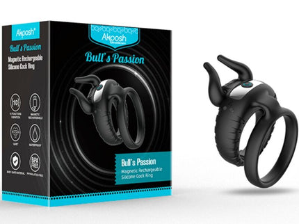 ARMONY - BULL'S PASION RING VIBRATOR 10 SPEEDS BLACK