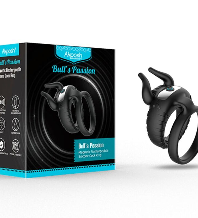 ARMONY - BULL'S PASION RING VIBRATOR 10 SPEEDS BLACK