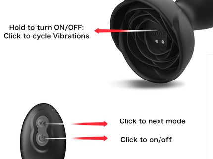 ARMONY - EXTREME A BLOOM ROSE VIBRATOR & ANAL PLUG REMOTE CONTROL BLACK