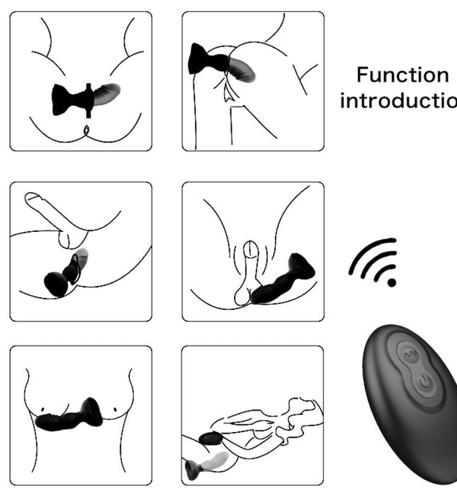 ARMONY - EXTREME A BLOOM ROSE VIBRATOR & ANAL PLUG REMOTE CONTROL BLACK