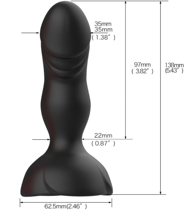 ARMONY - EXTREME A BLOOM ROSE VIBRATOR & ANAL PLUG REMOTE CONTROL BLACK