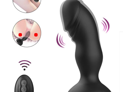 ARMONY - EXTREME A BLOOM ROSE VIBRATOR & ANAL PLUG REMOTE CONTROL BLACK