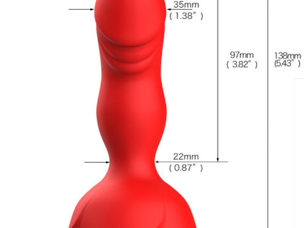 ARMONY - EXTREME A BLOOM ROSE VIBRATOR & ANAL PLUG REMOTE CONTROL RED