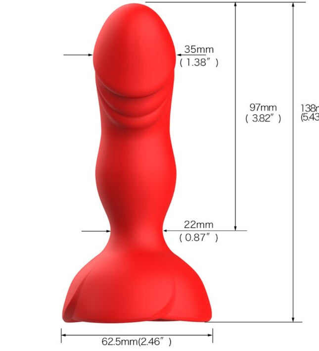 ARMONY - EXTREME A BLOOM ROSE VIBRATOR & ANAL PLUG REMOTE CONTROL RED