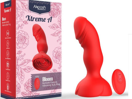 ARMONY - EXTREME A BLOOM ROSE VIBRATOR & ANAL PLUG REMOTE CONTROL RED
