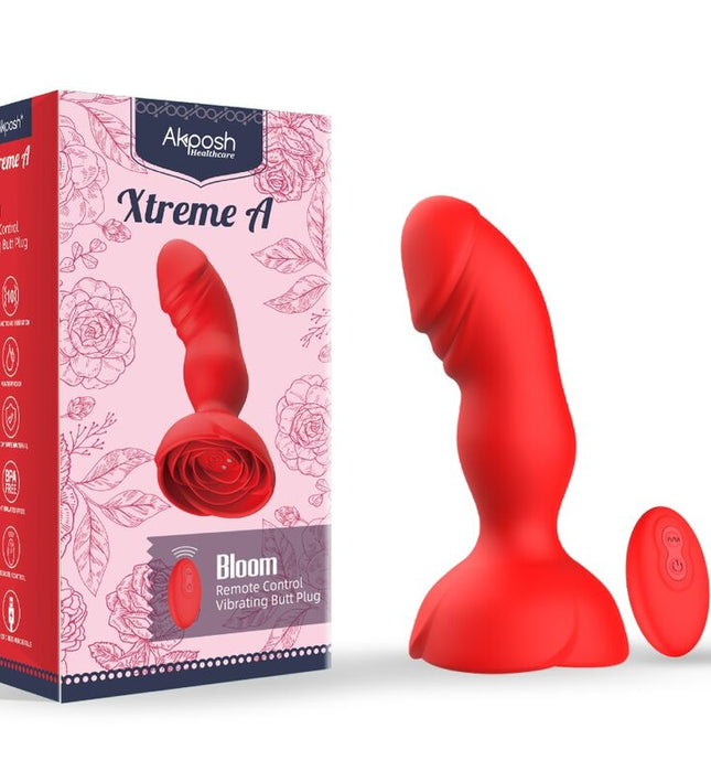 ARMONY - EXTREME A BLOOM ROSE VIBRATOR & ANAL PLUG REMOTE CONTROL RED