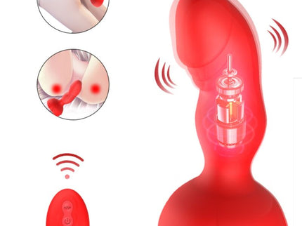ARMONY - EXTREME A BLOOM ROSE VIBRATOR & ANAL PLUG REMOTE CONTROL RED