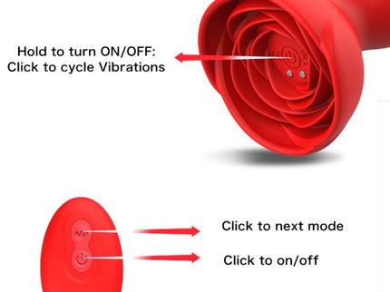 ARMONY - EXTREME A BLOOM ROSE VIBRATOR & ANAL PLUG REMOTE CONTROL RED