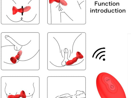 ARMONY - EXTREME A BLOOM ROSE VIBRATOR & ANAL PLUG REMOTE CONTROL RED