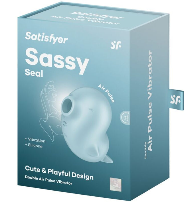 SATISFYER - SASSY SEAL STIMULATOR & VIBRATOR BLUE