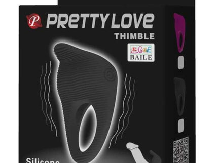 PRETTY LOVE - THIMBLE VIBRATOR RING BLACK