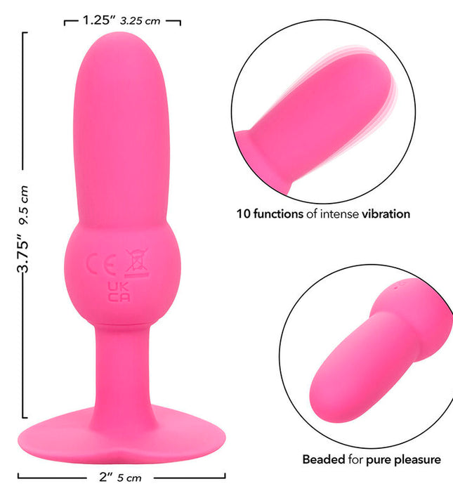 CALEXOTICS - FIRST TIME ANAL PLUG BEADED PROBE 10 VIBRATIONS PINK