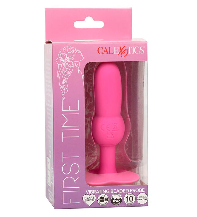CALEXOTICS - FIRST TIME ANAL PLUG BEADED PROBE 10 VIBRATIONS PINK
