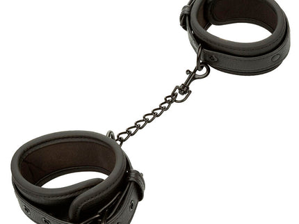 CALEXOTICS - NOCTURNAL ANKLE CUFFS LEATHER ADJUSTABLE BLACK