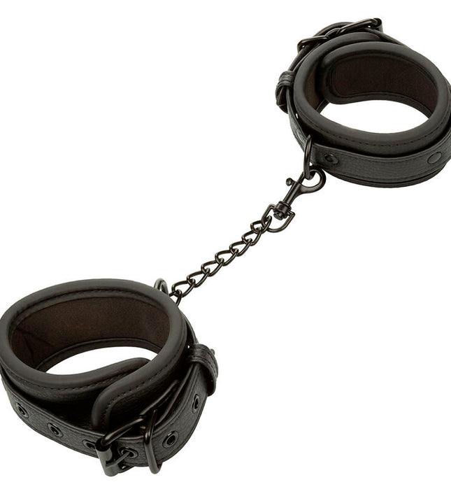 CALEXOTICS - NOCTURNAL ANKLE CUFFS LEATHER ADJUSTABLE BLACK