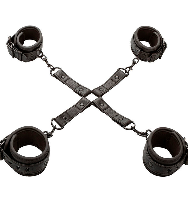 CALEXOTICS - NOCTURNAL HOG TIE CONNECTOR CUERO AJUSTABLE BLACK